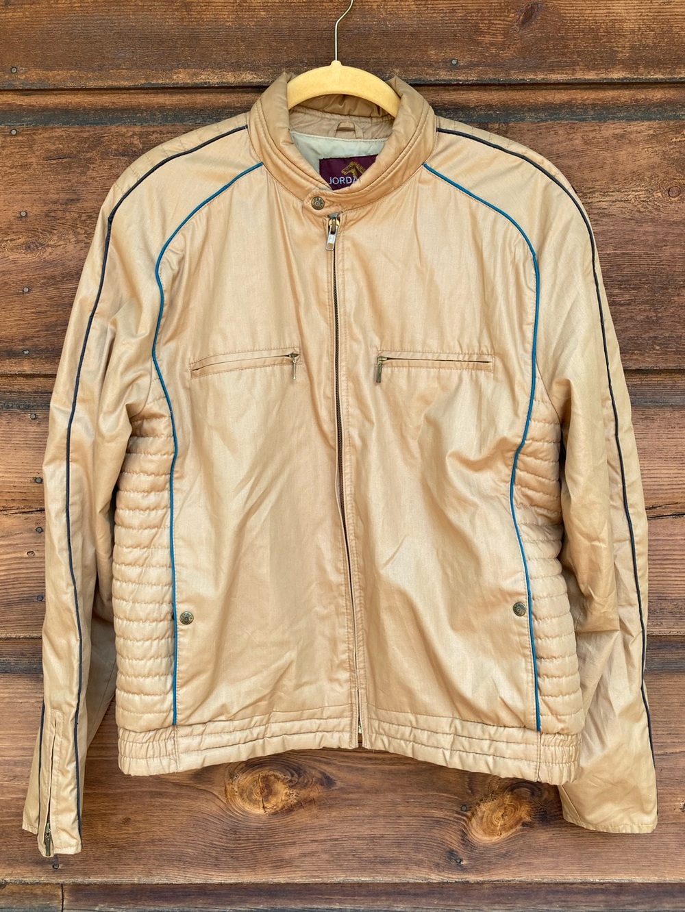Jordache Tan Bomber Jacket with Piping